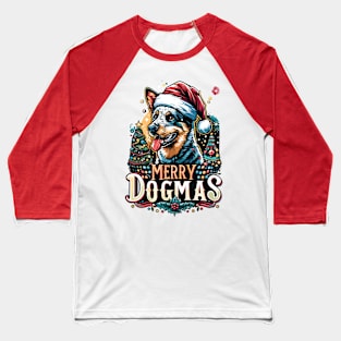 Merry Dogmas Blue Heeler Christmas Edition Baseball T-Shirt